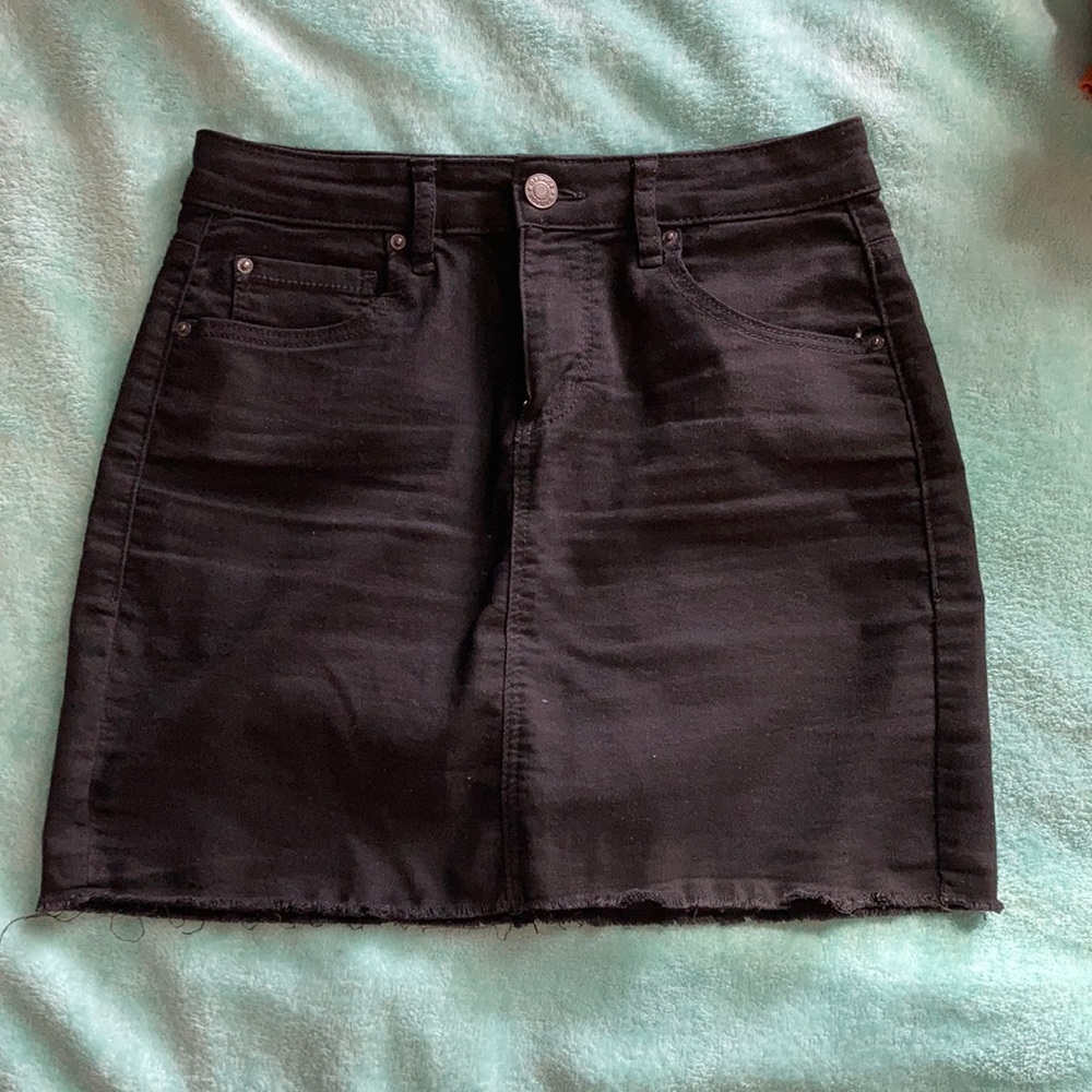 Garage stretch jean mini skirt